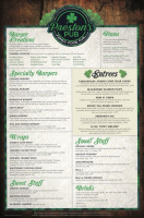 Preston's Pub menu