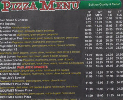 Papa Joe's Pizza Bronson (downtown) menu