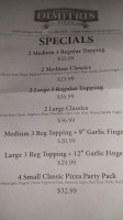 Dimitris Pizza & Donair menu