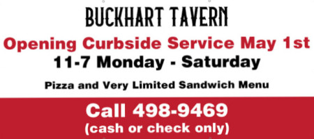 Buckhart Tavern menu