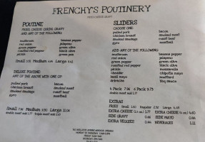 Frenchy's Poutinery menu