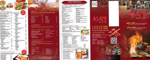 Asahi Hibachi Sushi menu