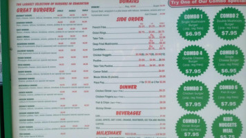 Burger Baron menu