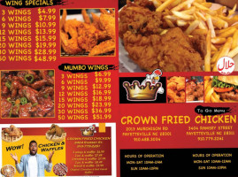 Crown Fried Chicken menu