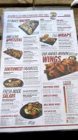 Wings Etc. menu