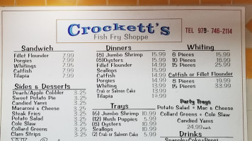 Crokett's Fish Fry Shoppe menu