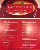 Ramen Izakaya Akira menu