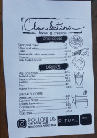 Tacos Clandestina menu