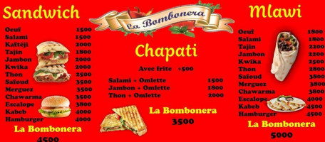 La Bombonera menu