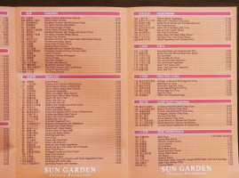 Sun Garden Chinese Restaurant menu