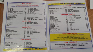 Cosy Snack Bar menu