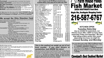 Farm House Food Distributors, Inc. menu