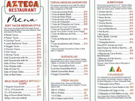 Tierra Azteca Grocery menu