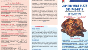 C.r. Chicks (indiantown Rd. menu