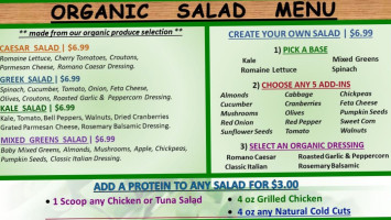 Green Organic Market menu
