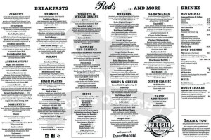 Red's Diner On 4th menu
