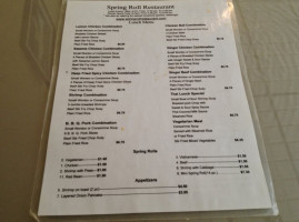 Spring Roll Restaurant menu