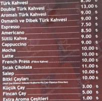 Kahve Tutkusu menu