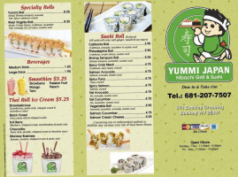 Yummi Japan menu