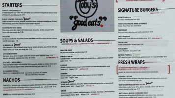Toby's Good Eats menu