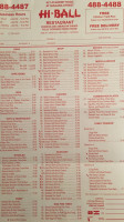 Hi-Ball Restaurant menu