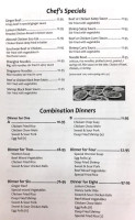 Cory Park Restaurant menu