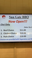 Sun Gate Bbq menu