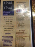 Thai Thai menu