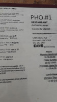 Pho #1 Asian Market menu
