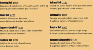 Daichi Sushi Grill menu