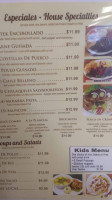 Fernanda's Salvadorian menu