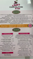 Josie's Country Store And Cafe menu