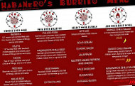 Habanero's Burrito menu