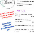 Restaurant Versaud menu