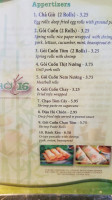 Pho 16 menu