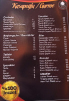 Ağva Kasapoğlu Steakhouse menu