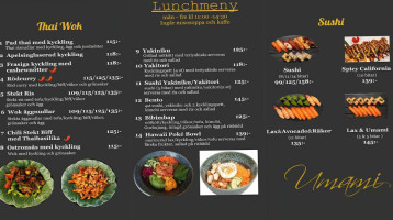 Umami Sushi Wok menu