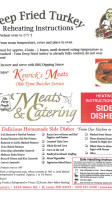 Kenrick's Meat And Catering menu