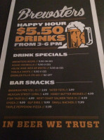 Brewsters Brewing Company And Unity Square menu