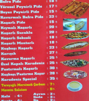 Bafra Pidecisi menu