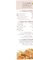 Joey's Only Seafood menu