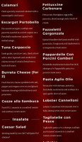 Mezzanotte Bistro Italiano menu