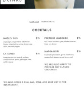 Soos Restaurant menu