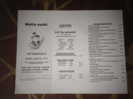 Watta Sushi Restaurant menu