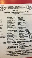 Pasta-bilities menu