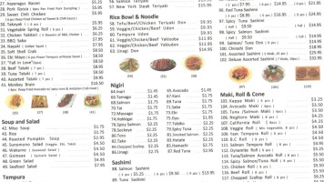 Nami Sushi Grill menu