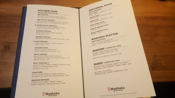 Washoku BIstro menu