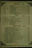 Bamboo Inn Chinese menu