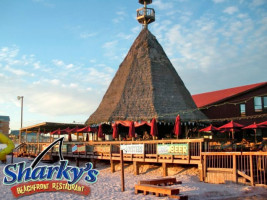 Sharky's Beachfront Restaurant outside