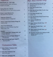 Honey Lemon Grill menu